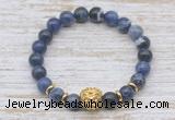 CGB7416 8mm sodalite bracelet with lion head for men or women