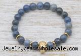 CGB7417 8mm dumortierite bracelet with tiger head for men or women