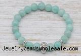 CGB7420 8mm peru amazonite bracelet with skull for men or women