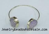 CGB743 20mm coin druzy agate gemstone bangles wholesale