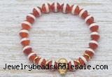 CGB7432 8mm Tibetan agate bracelet with skull for men or women