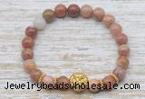 CGB7462 8mm wooden jasper bracelet with lion head for men or women