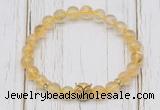 CGB7497 8mm citrine bracelet with owl head for men or women