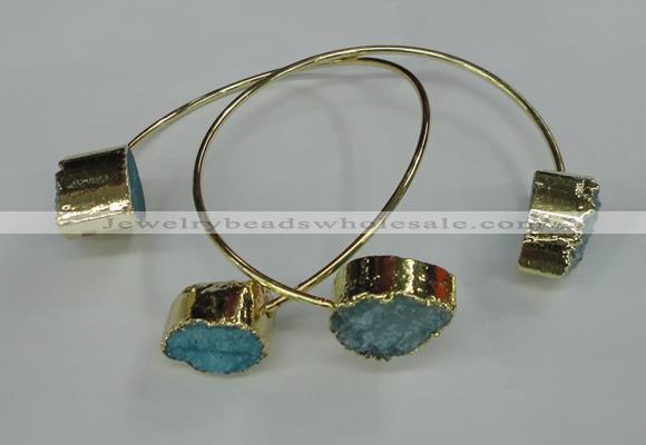 CGB750 13*18mm - 15*20mm teardrop druzy agate gemstone bangles