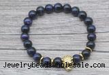 CGB7523 8mm purple tiger eye bracelet with tiger head for men or women