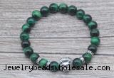 CGB7525 8mm green tiger eye bracelet with lion head for men or women