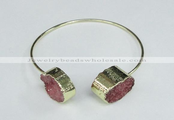 CGB755 13*18mm - 15*20mm oval druzy agate gemstone bangles