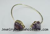 CGB768 13*18mm - 15*20mm faceted nuggets amethyst gemstone bangles