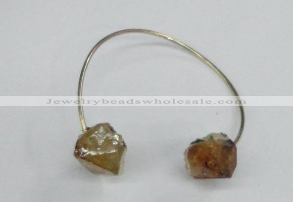 CGB770 13*18mm - 15*20mm faceted nuggets citrine gemstone bangles