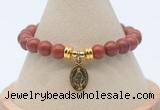 CGB7752 8mm red jaspe bead with luckly charm bracelets