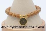 CGB7759 8mm wooden jasper bead with luckly charm bracelets