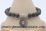 CGB7760 8mm coffee jasper bead with luckly charm bracelets