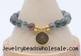 CGB7763 8mm blood jasper bead with luckly charm bracelets