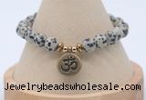 CGB7768 8mm dalmatian jasper bead with luckly charm bracelets