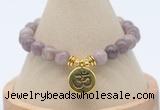 CGB7772 8mm lepidolite bead with luckly charm bracelets