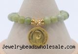 CGB7779 8mm China jade bead with luckly charm bracelets