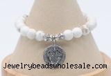 CGB7791 8mm white howlite bead with luckly charm bracelets