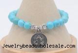 CGB7792 8mm blue howlite bead with luckly charm bracelets