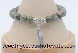 CGB7796 8mm rhyolite bead with luckly charm bracelets wholesale