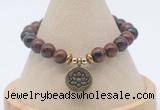 CGB7803 8mm mahogany obsidian bead with luckly charm bracelets