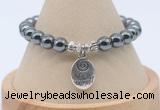 CGB7807 8mm hematite bead with luckly charm bracelets wholesale