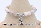 CGB7812 8mm natural pink opal bead with luckly charm bracelets