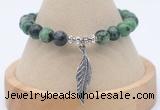 CGB7821 8mm ruby zoisite bead with luckly charm bracelets