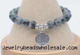 CGB7822 8mm eagle eye jasper bead with luckly charm bracelets