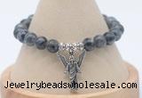 CGB7826 8mm black labradorite bead with luckly charm bracelets