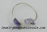 CGB783 13*18mm - 15*20mm nuggets druzy quartz gemstone bangles