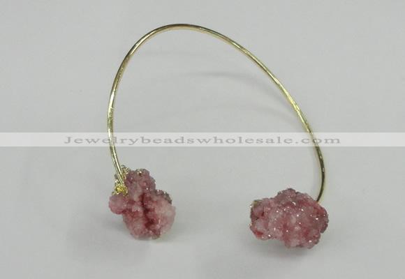 CGB784 13*18mm - 15*20mm nuggets druzy quartz gemstone bangles