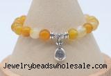 CGB7841 8mm yellow banded agate bead with luckly charm bracelets