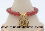 CGB7847 8mm red agate bead with luckly charm bracelets