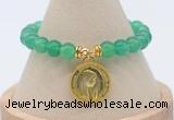 CGB7848 8mm green agate bead with luckly charm bracelets