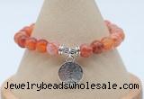 CGB7850 8mm fire agate bead with luckly charm bracelets