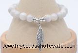 CGB7855 8mm white crazy lace agate bead with luckly charm bracelets