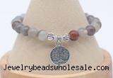 CGB7859 8mm Botswana agate bead with luckly charm bracelets