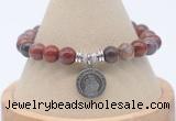 CGB7864 8mm Portuguese agate bead with luckly charm bracelets