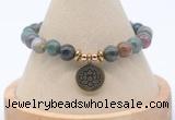 CGB7865 8mm Indian agate bead with luckly charm bracelets