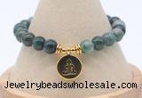 CGB7866 8mm moss agate bead with luckly charm bracelets