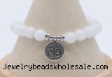 CGB7871 8mm white jade bead with luckly charm bracelets