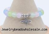 CGB7873 8mm colorful candy jade bead with luckly charm bracelets