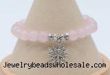 CGB7886 8mm rose quartz bead with luckly charm bracelets