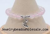 CGB7887 8mm rose quartz bead with luckly charm bracelets