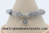 CGB7893 8mm cloudy quartz bead with luckly charm bracelets