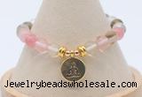 CGB7895 8mm cherry quartz bead with luckly charm bracelets