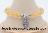 CGB7897 8mm citrine bead with luckly charm bracelets wholesale