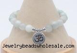 CGB7900 8mm aquamarine bead with luckly charm bracelets wholesale