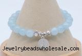 CGB7901 8mm aquamarine gemstone bead with luckly charm bracelets