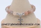 CGB7908 8mm rainbow moonstone bead with luckly charm bracelets